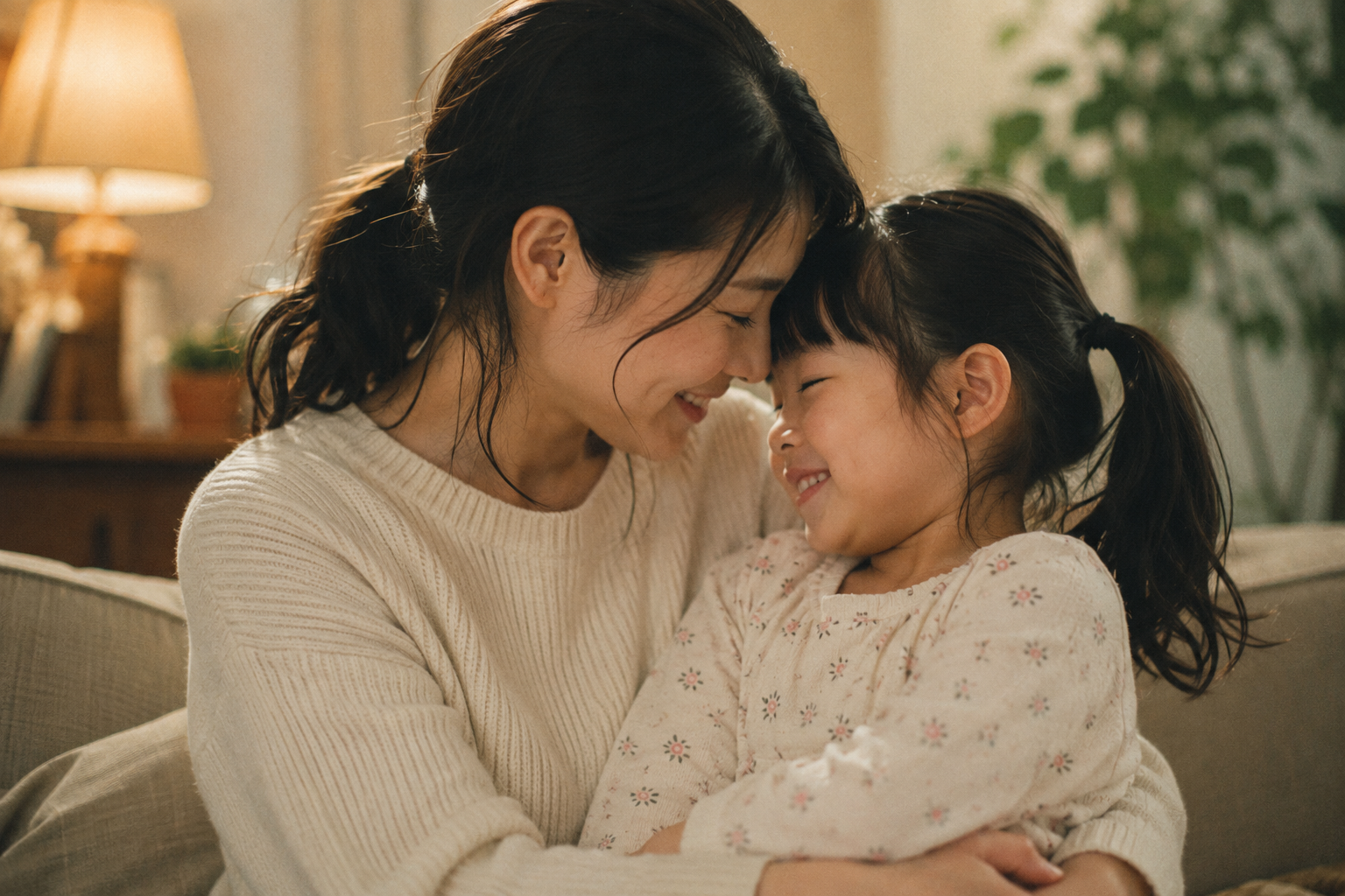 母と子の笑顔
